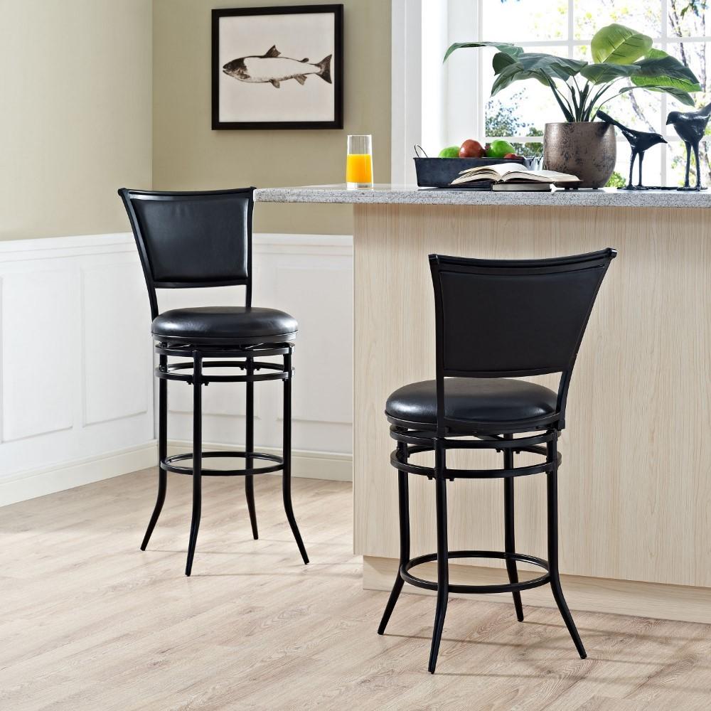 Crosley Furniture - Rachel Bar Stool in Black - CF520030BK-BK veiw 3
