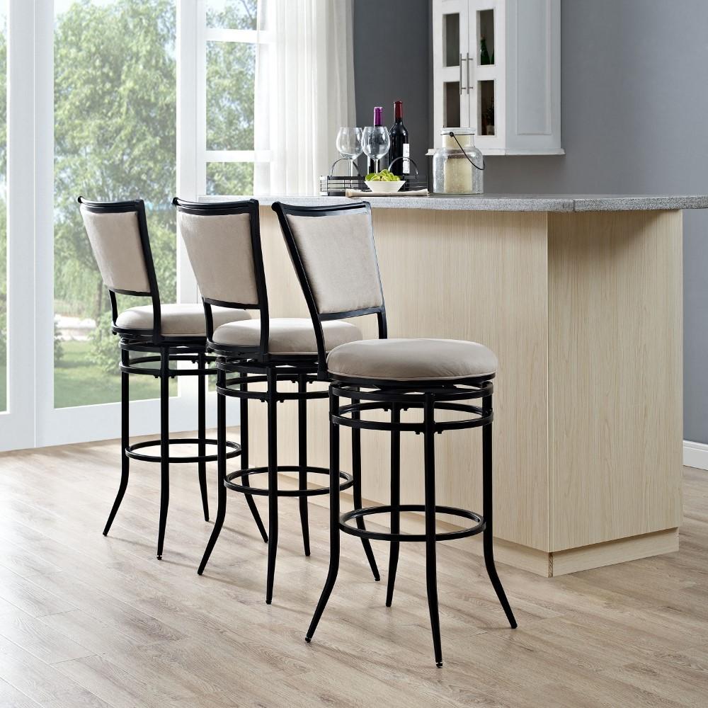 Crosley Furniture - Rachel Bar Stool - CF520030BK-WH veiw 4
