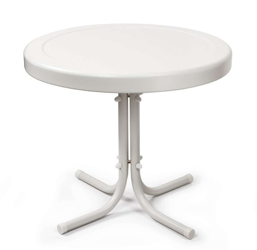 Crosley Furniture - Retro Metal Side Table in Alabaster White - CO1011A-WH veiw 1