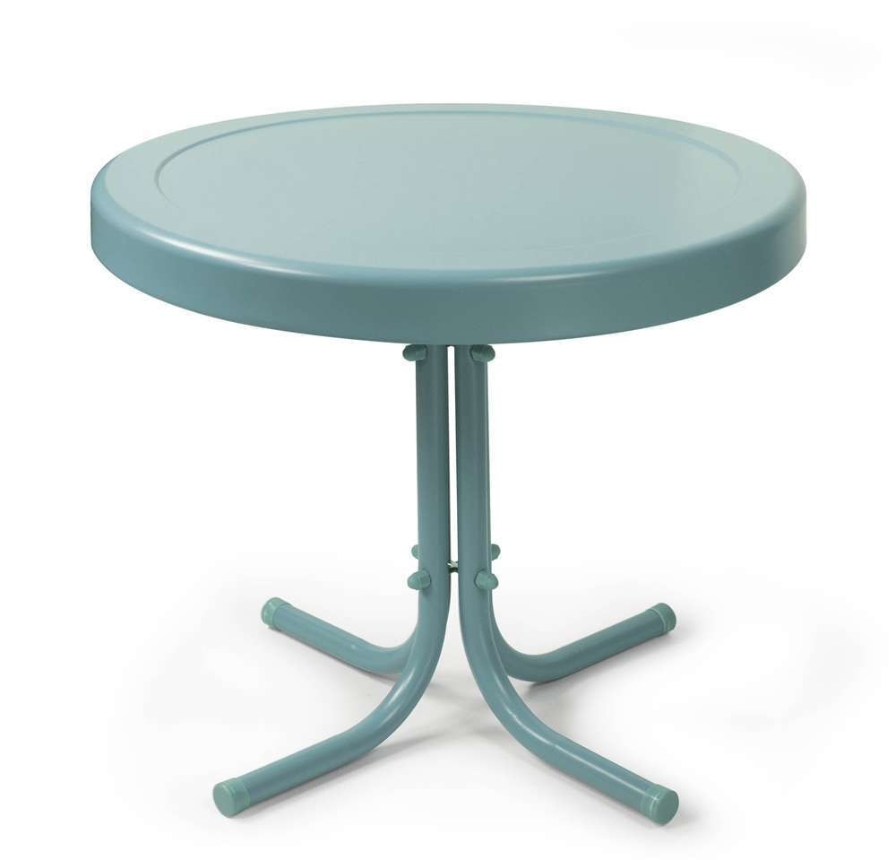 Crosley Furniture - Retro Metal Side Table in Caribbean Blue - CO1011A-BL veiw 1