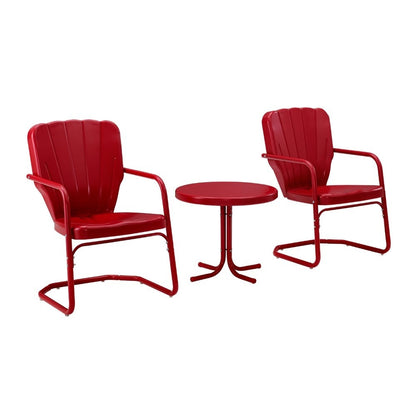 Crosley Furniture - Ridgeland 3 Piece Metal Conversation Seating Set - KO10012RE veiw 2