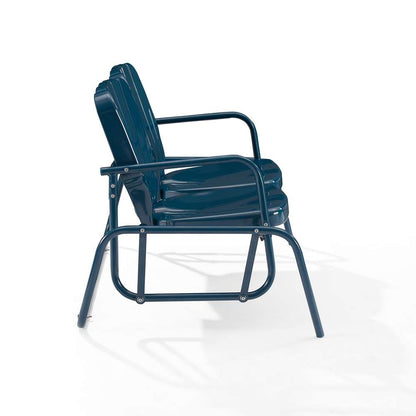 Crosley Furniture - Ridgeland Outdoor Metal Loveseat Glider Navy Gloss - CO1032-NV view 5