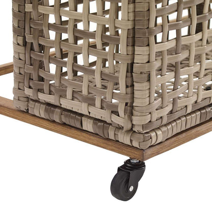 Crosley Furniture - Ridley Outdoor Wicker And Metal Pool Storage Caddy Distressed Gray/Brown - CO7308BR-GY veiw 5