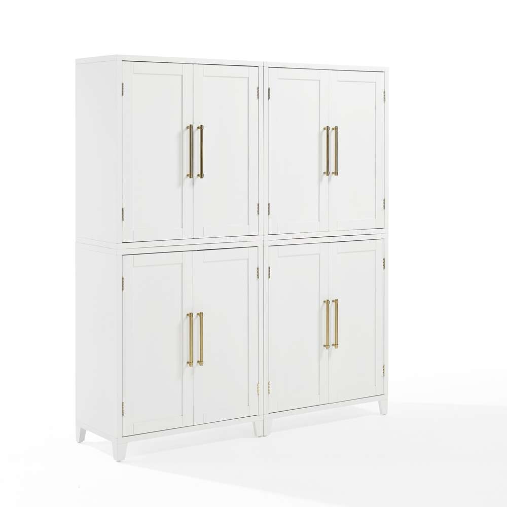 Crosley Furniture - Roarke 2Pc Kitchen Pantry Storage Cabinet Set White - 2 Pantries - KF33054WH veiw 1