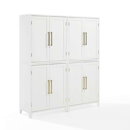 Crosley Furniture - Roarke 2Pc Kitchen Pantry Storage Cabinet Set White - 2 Pantries - KF33054WH veiw 1