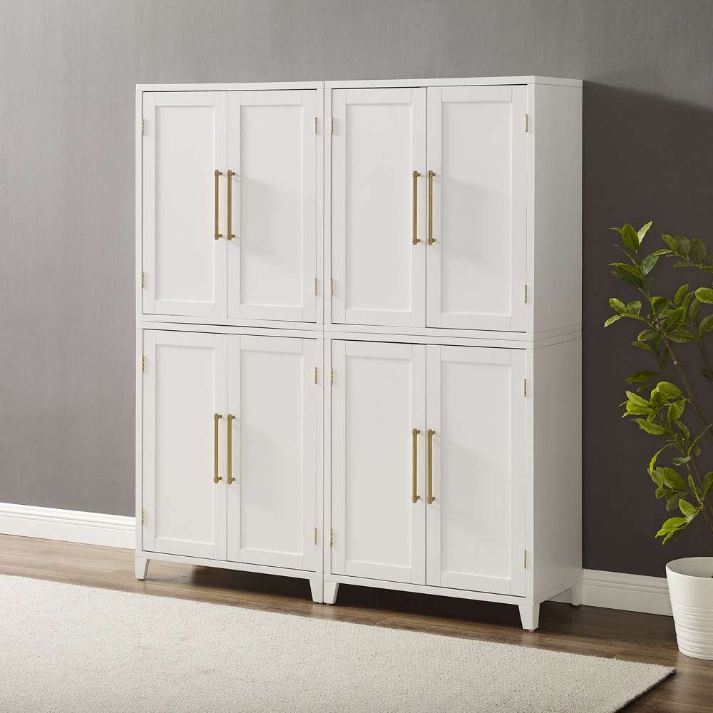Crosley Furniture - Roarke 2Pc Kitchen Pantry Storage Cabinet Set White - 2 Pantries - KF33054WH veiw 2