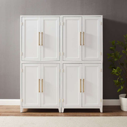 Crosley Furniture - Roarke 2Pc Kitchen Pantry Storage Cabinet Set White - 2 Pantries - KF33054WH veiw 3