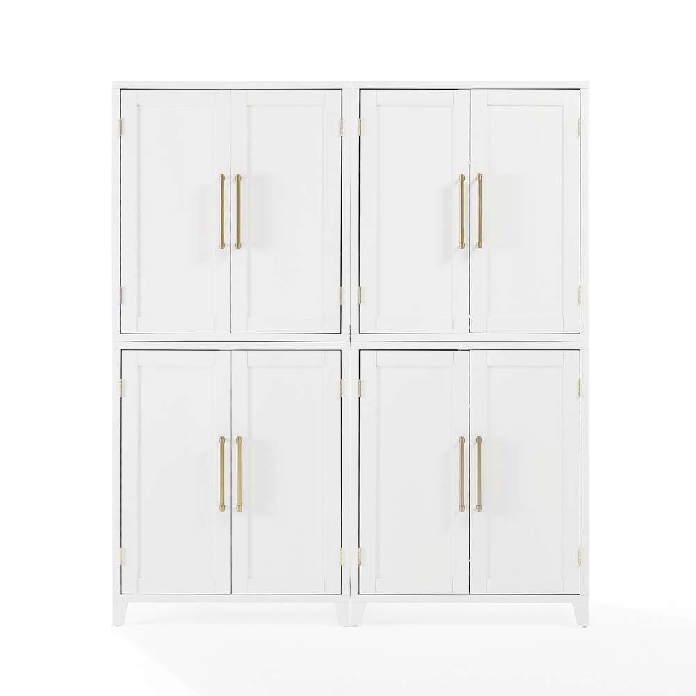 Crosley Furniture - Roarke 2Pc Kitchen Pantry Storage Cabinet Set White - 2 Pantries - KF33054WH veiw 6