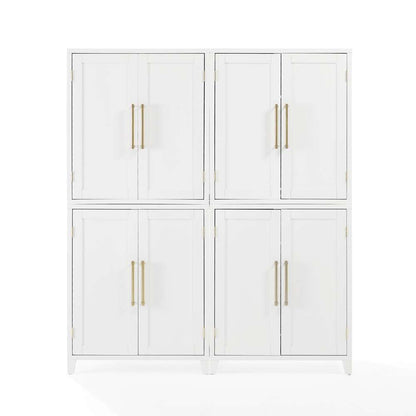 Crosley Furniture - Roarke 2Pc Kitchen Pantry Storage Cabinet Set White - 2 Pantries - KF33054WH veiw 6