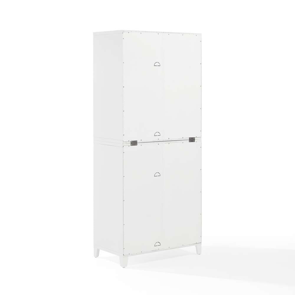Crosley Furniture - Roarke 2Pc Pantry Storage Cabinet W/Glass Door Hutch Set White - 2 Pantries - KF33056WH veiw 8