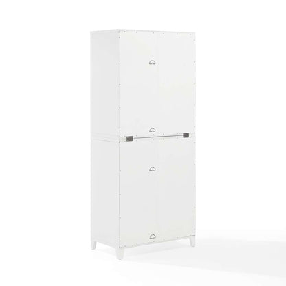 Crosley Furniture - Roarke 2Pc Pantry Storage Cabinet W/Glass Door Hutch Set White - 2 Pantries - KF33056WH veiw 8
