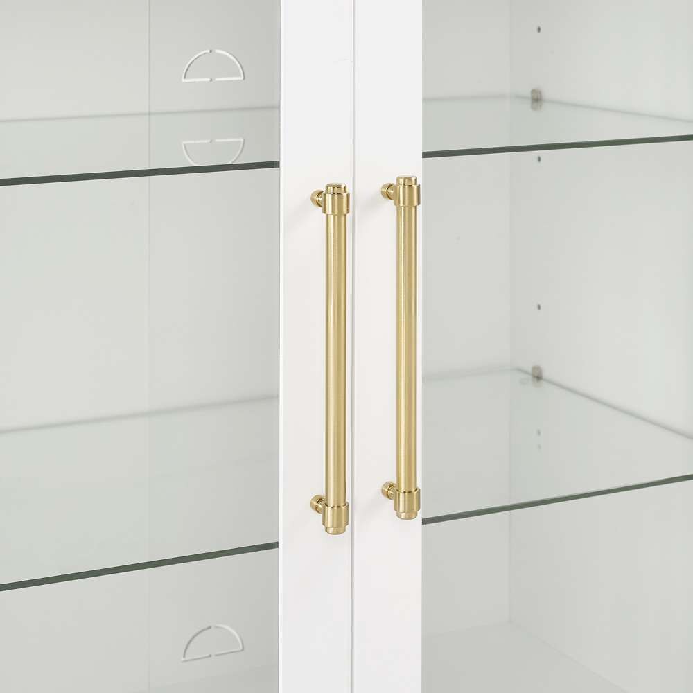 Crosley Furniture - Roarke 2Pc Pantry Storage Cabinet W/Glass Door Hutch Set White - 2 Pantries - KF33056WH veiw 9