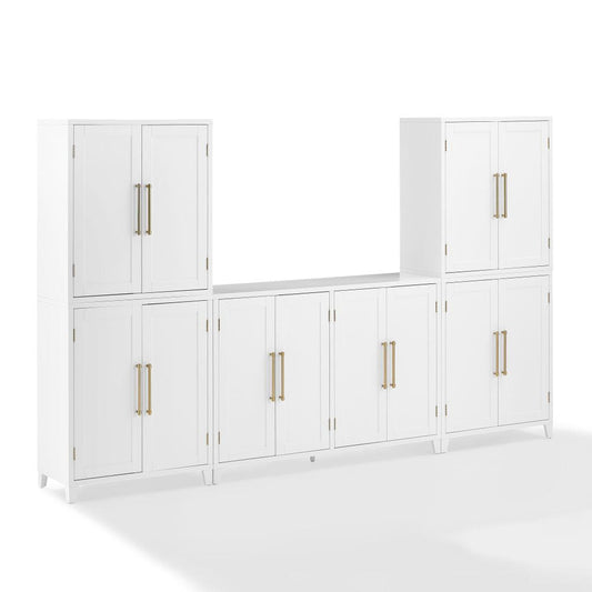 Crosley Furniture - Roarke 3-Piece Sideboard And Pantry Set - Sideboard & 2 Pantries - KF33058WH view 1