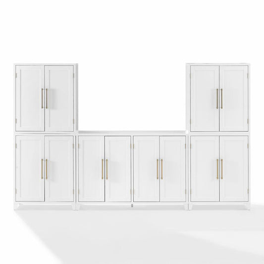Crosley Furniture - Roarke 3-Piece Sideboard And Pantry Set - Sideboard & 2 Pantries - KF33058WH view 2