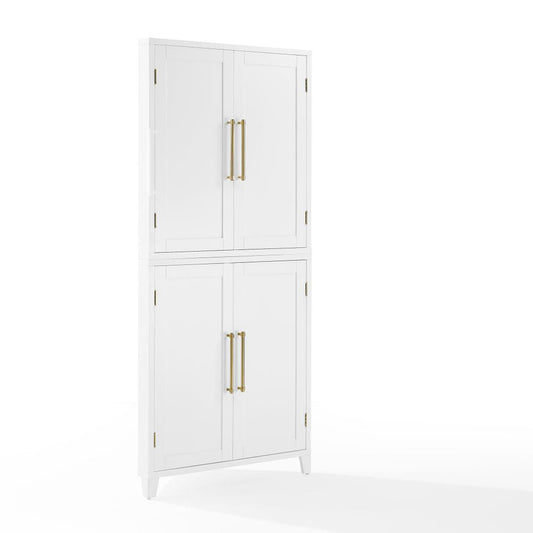 Crosley Furniture - Roarke Corner Kitchen Storage Pantry Cabinet - KF33057WH view 1