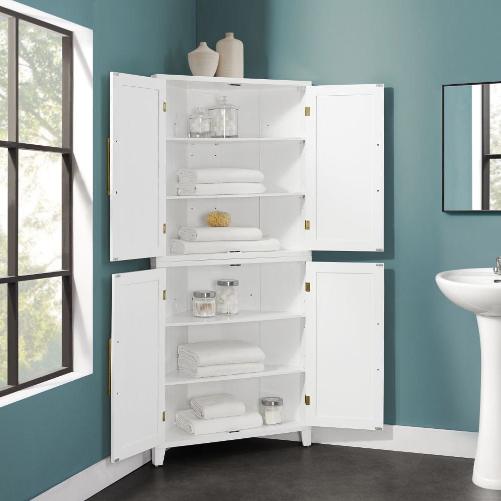 Crosley Furniture - Roarke Corner Kitchen Storage Pantry Cabinet - KF33057WH view 8