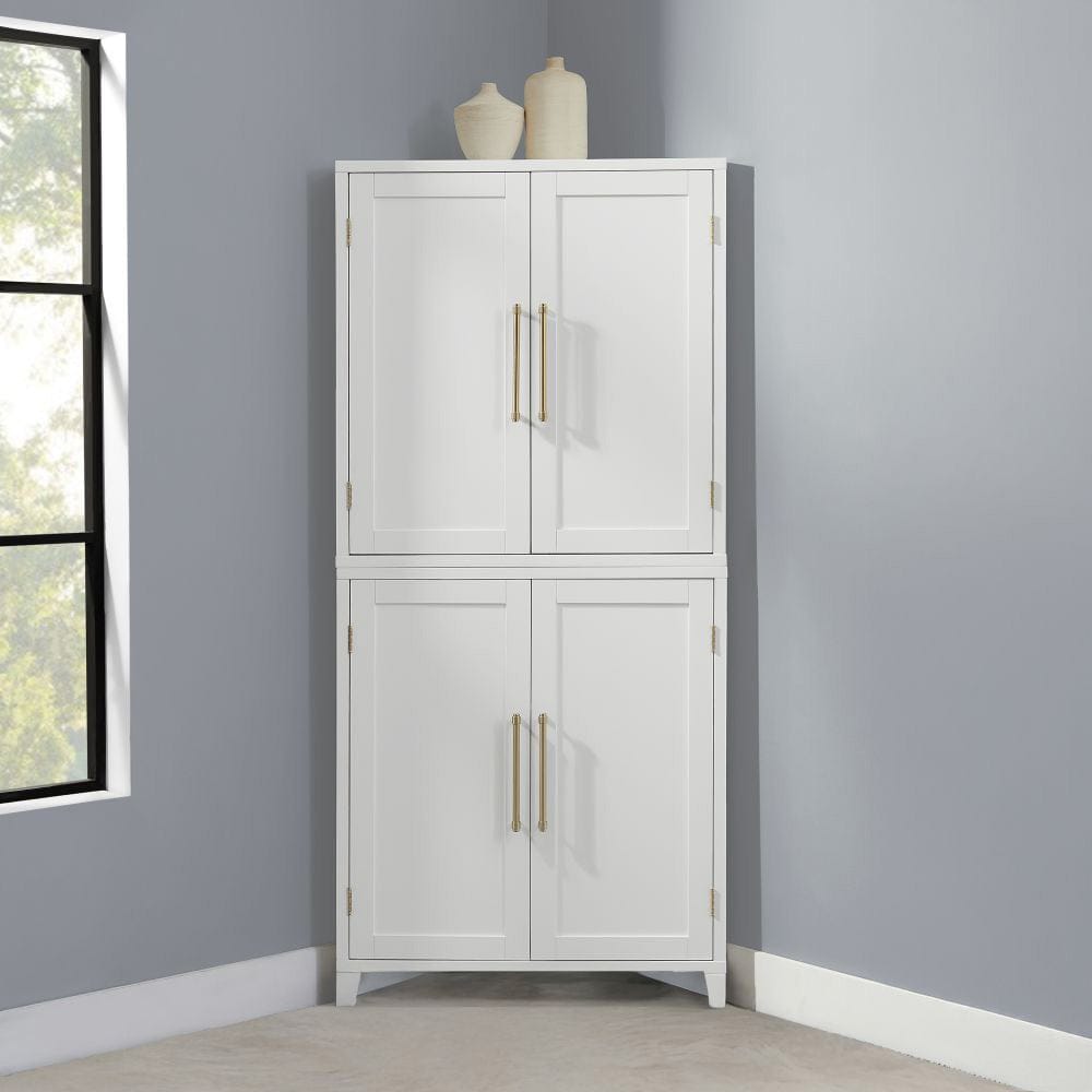 Crosley Furniture - Roarke Corner Kitchen Storage Pantry Cabinet - KF33057WH view 0