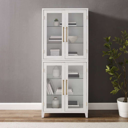 Crosley Furniture - Roarke Glass Door Kitchen Pantry Storage Cabinet White - KF33052WH veiw 3