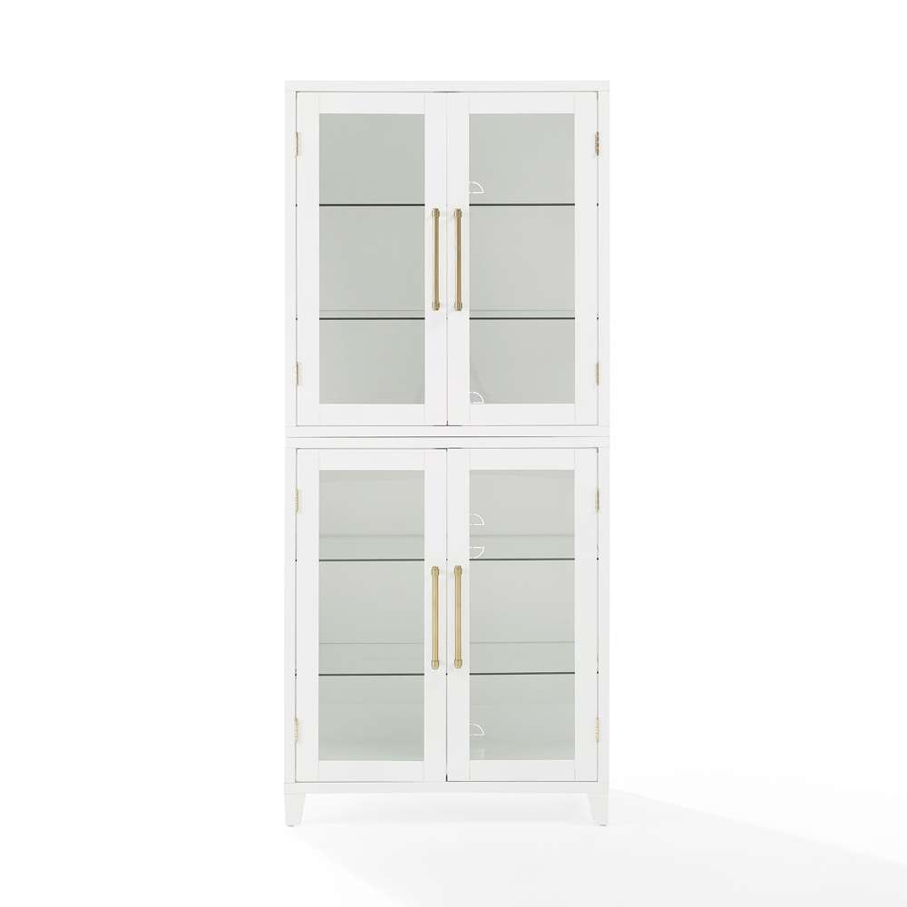 Crosley Furniture - Roarke Glass Door Kitchen Pantry Storage Cabinet White - KF33052WH veiw 6