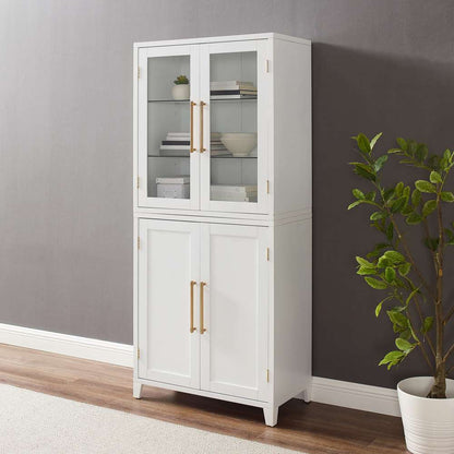 Crosley Furniture - Roarke Pantry Storage Cabinet With Glass Door Hutch White - KF33053WH veiw 2
