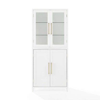 Crosley Furniture - Roarke Pantry Storage Cabinet With Glass Door Hutch White - KF33053WH veiw 6