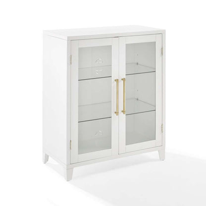 Crosley Furniture - Roarke Stackable Glass Door Kitchen Pantry Storage Cabinet White - CF3131-WH veiw 1
