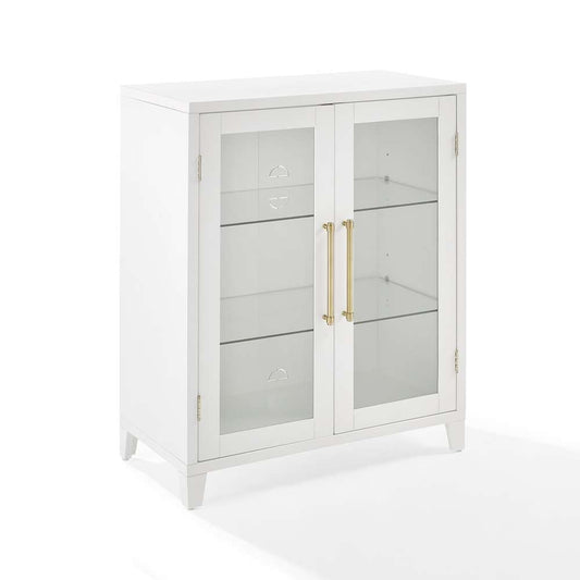 Crosley Furniture - Roarke Stackable Glass Door Kitchen Pantry Storage Cabinet White - CF3131-WH veiw 1