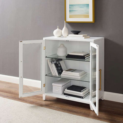 Crosley Furniture - Roarke Stackable Glass Door Kitchen Pantry Storage Cabinet White - CF3131-WH veiw 4