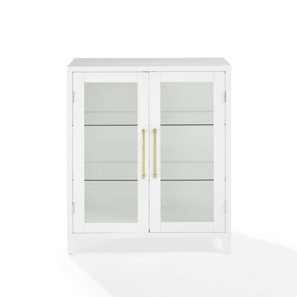 Crosley Furniture - Roarke Stackable Glass Door Kitchen Pantry Storage Cabinet White - CF3131-WH veiw 6