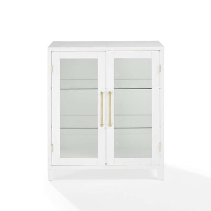 Crosley Furniture - Roarke Stackable Glass Door Kitchen Pantry Storage Cabinet White - CF3131-WH veiw 6