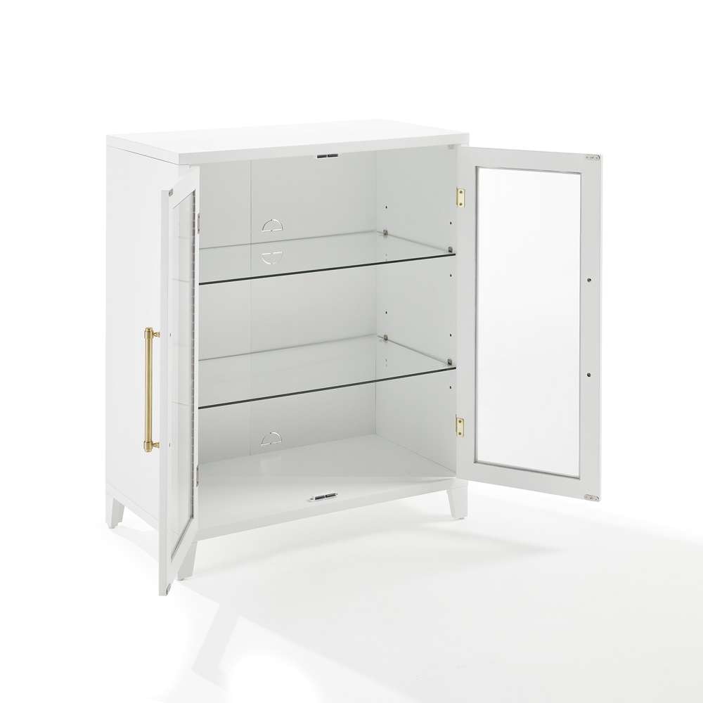 Crosley Furniture - Roarke Stackable Glass Door Kitchen Pantry Storage Cabinet White - CF3131-WH veiw 7