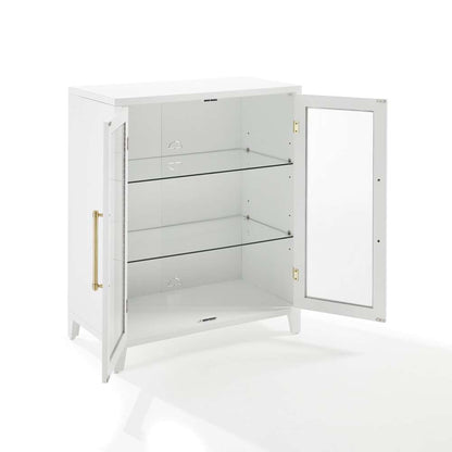 Crosley Furniture - Roarke Stackable Glass Door Kitchen Pantry Storage Cabinet White - CF3131-WH veiw 7