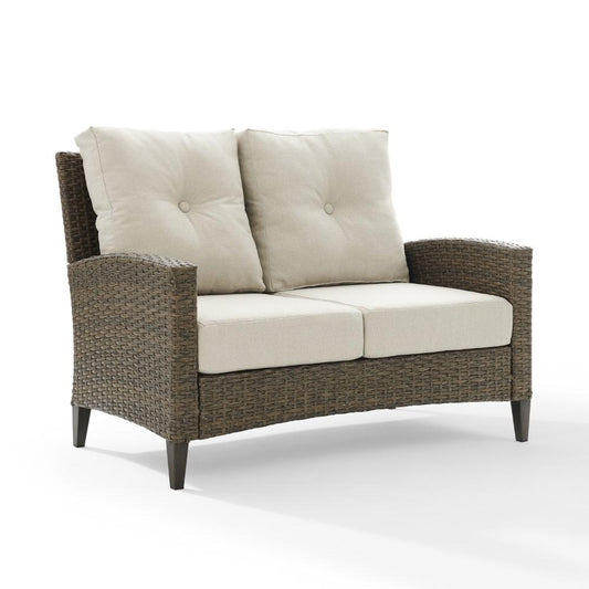 Crosley Furniture - Rockport Outdoor Wicker High Back Loveseat Oatmeal/Light Brown - CO7161-LB_CLOSEOUT veiw 1