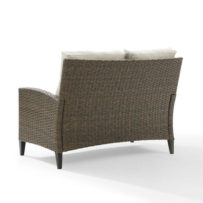 Crosley Furniture - Rockport Outdoor Wicker High Back Loveseat Oatmeal/Light Brown - CO7161-LB_CLOSEOUT veiw 3