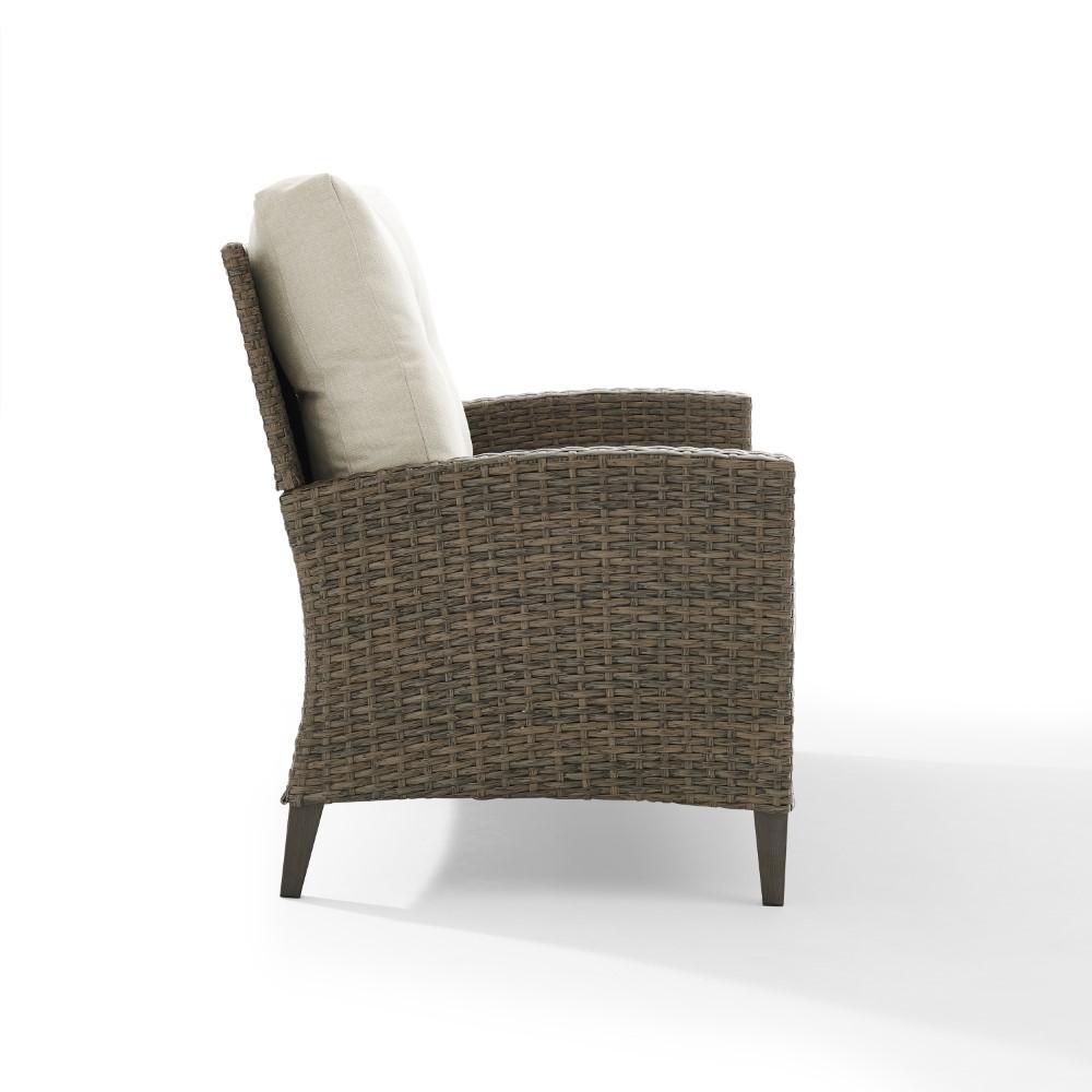 Crosley Furniture - Rockport Outdoor Wicker High Back Loveseat Oatmeal/Light Brown - CO7161-LB_CLOSEOUT veiw 4