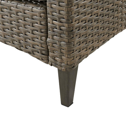 Crosley Furniture - Rockport Outdoor Wicker High Back Loveseat Oatmeal/Light Brown - CO7161-LB_CLOSEOUT veiw 7