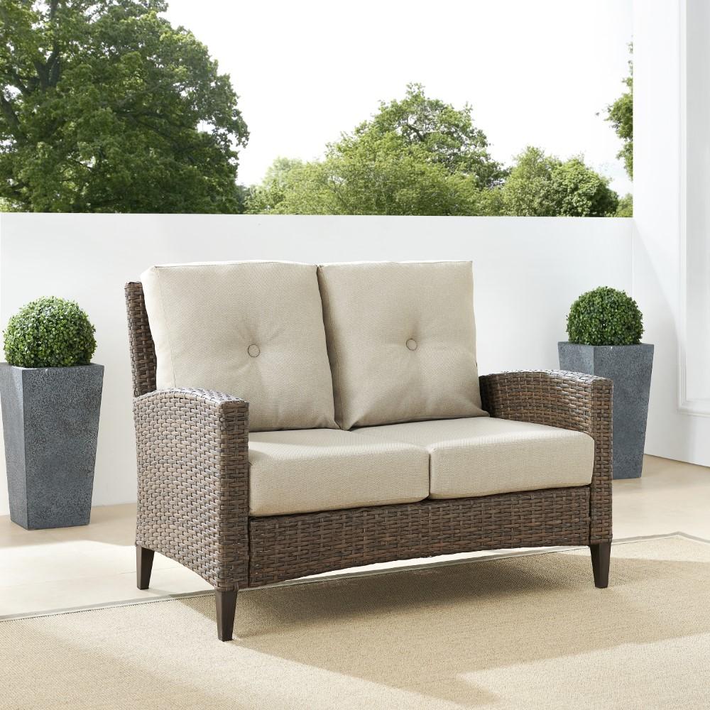 Crosley Furniture - Rockport Outdoor Wicker High Back Loveseat Oatmeal/Light Brown - CO7161-LB_CLOSEOUT veiw 8