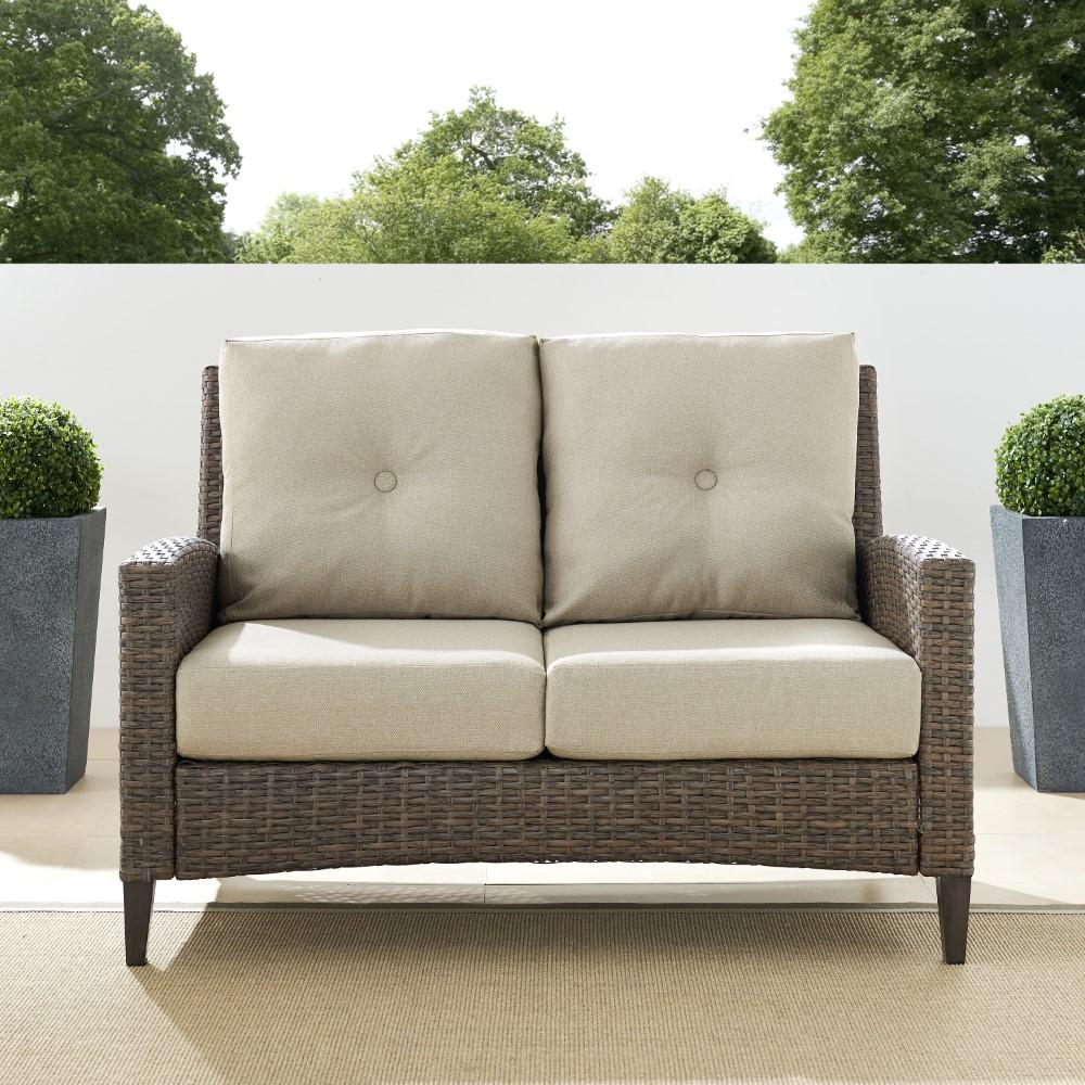 Crosley Furniture - Rockport Outdoor Wicker High Back Loveseat Oatmeal/Light Brown - CO7161-LB_CLOSEOUT veiw 9