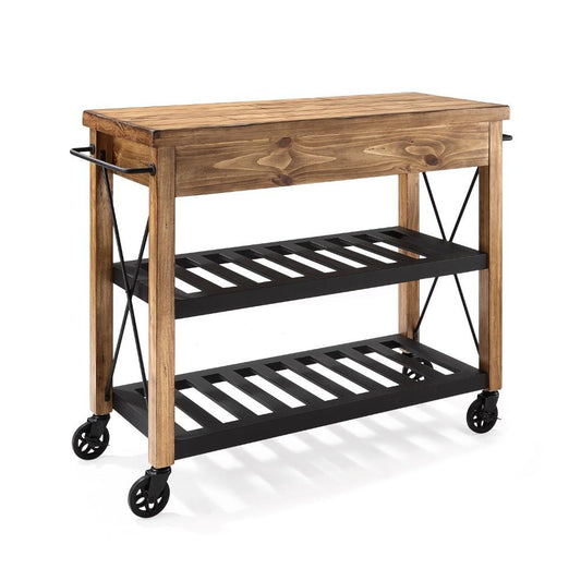 Crosley Furniture - Roots Rack Style Industrial Cart - CF3008-NA veiw 2
