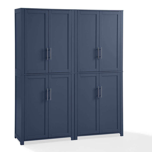 Crosley Furniture - Savannah 2-Piece Kitchen Storage Pantry Set Navy - 2 Pantries - KF33020NV veiw 1