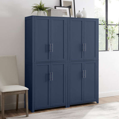 Crosley Furniture - Savannah 2-Piece Kitchen Storage Pantry Set Navy - 2 Pantries - KF33020NV veiw 2