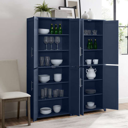 Crosley Furniture - Savannah 2-Piece Kitchen Storage Pantry Set Navy - 2 Pantries - KF33020NV veiw 3