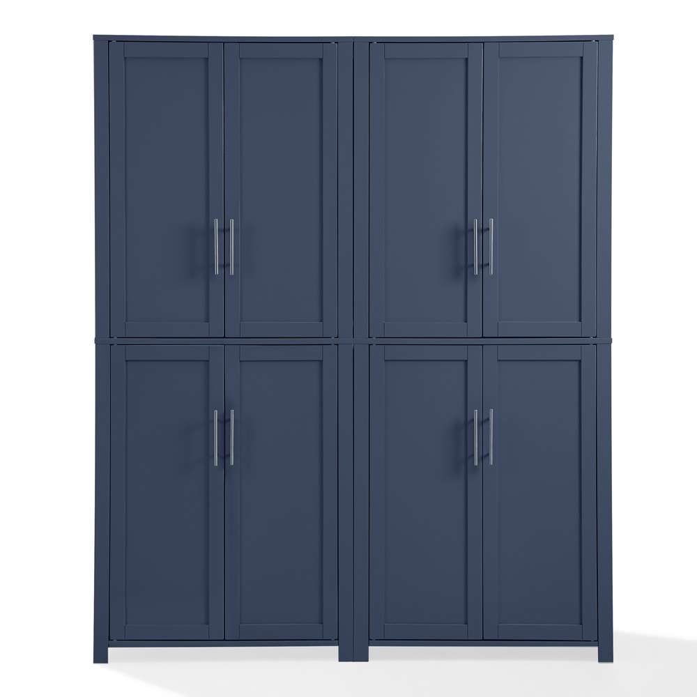 Crosley Furniture - Savannah 2-Piece Kitchen Storage Pantry Set Navy - 2 Pantries - KF33020NV veiw 6