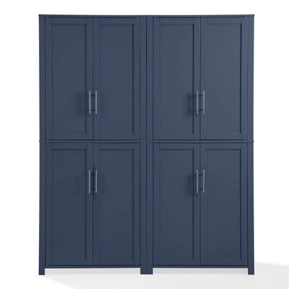 Crosley Furniture - Savannah 2-Piece Kitchen Storage Pantry Set Navy - 2 Pantries - KF33020NV veiw 6