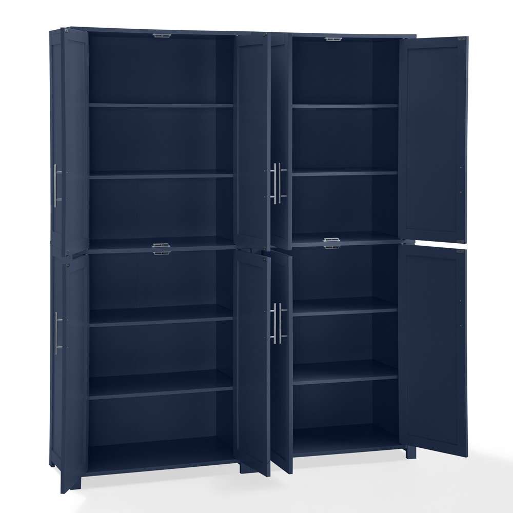 Crosley Furniture - Savannah 2-Piece Kitchen Storage Pantry Set Navy - 2 Pantries - KF33020NV veiw 7
