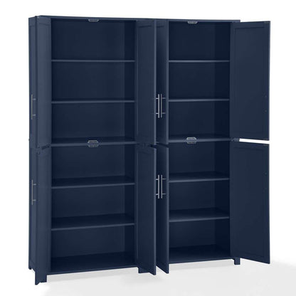 Crosley Furniture - Savannah 2-Piece Kitchen Storage Pantry Set Navy - 2 Pantries - KF33020NV veiw 7