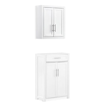 Crosley Furniture - Savannah 2-Piece Kitchen Storage Pantry Set - Storage Cabinet & Wall Cabinet - KF33096WH view 1