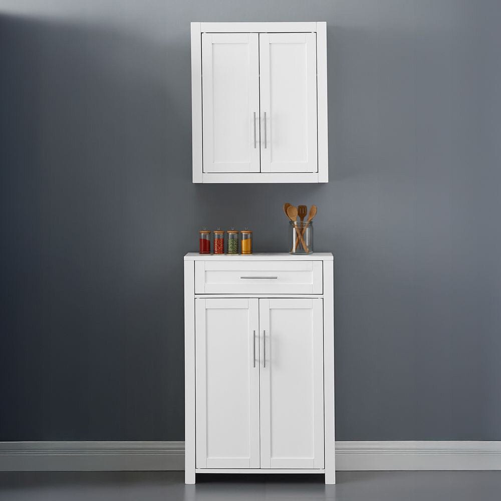 Crosley Furniture - Savannah 2-Piece Kitchen Storage Pantry Set - Storage Cabinet & Wall Cabinet - KF33096WH view 6