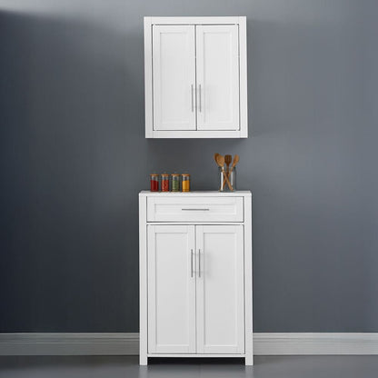 Crosley Furniture - Savannah 2-Piece Kitchen Storage Pantry Set - Storage Cabinet & Wall Cabinet - KF33096WH view 6
