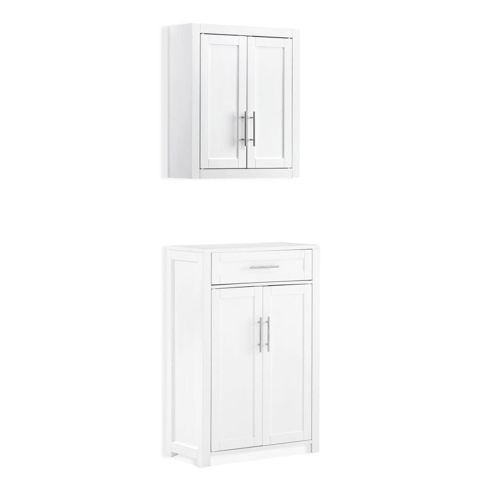 Crosley Furniture - Savannah 2-Piece Storage Cabinet Set - Storage Cabinet & Wall Cabinet - KF33095WH view 1